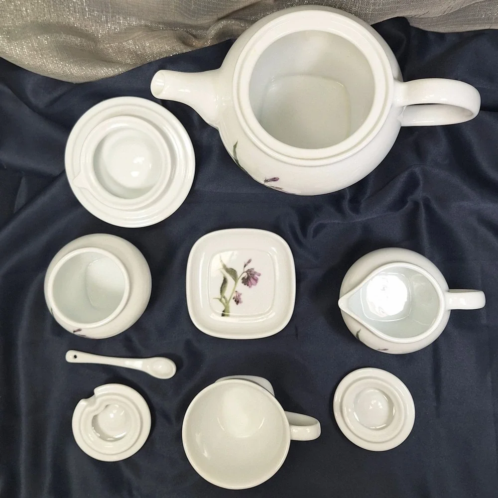 John Hinde‎ Wild Irish Flowers Tea Set Pot Cream Sugar Cup Saucer Spring Cottage